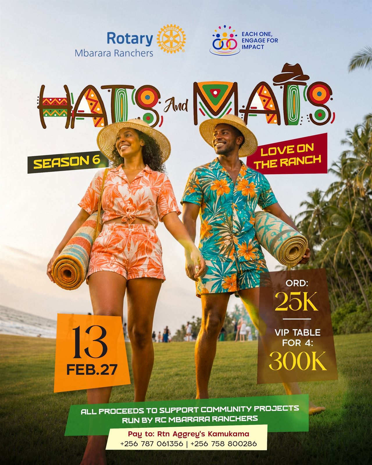 Hats and Mats Season 6 Love on the Ranch poster for Rotary Mbarara Ranchers