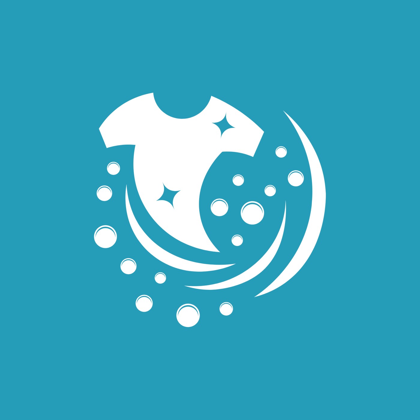 SwiftKlean icon mark in white on cyan