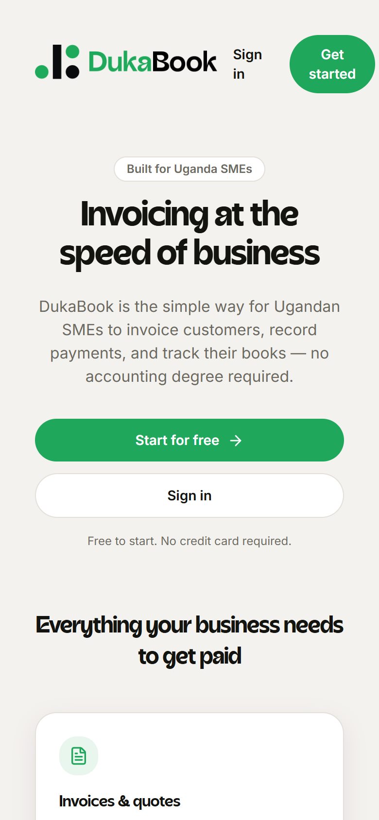 DukaBook on mobile