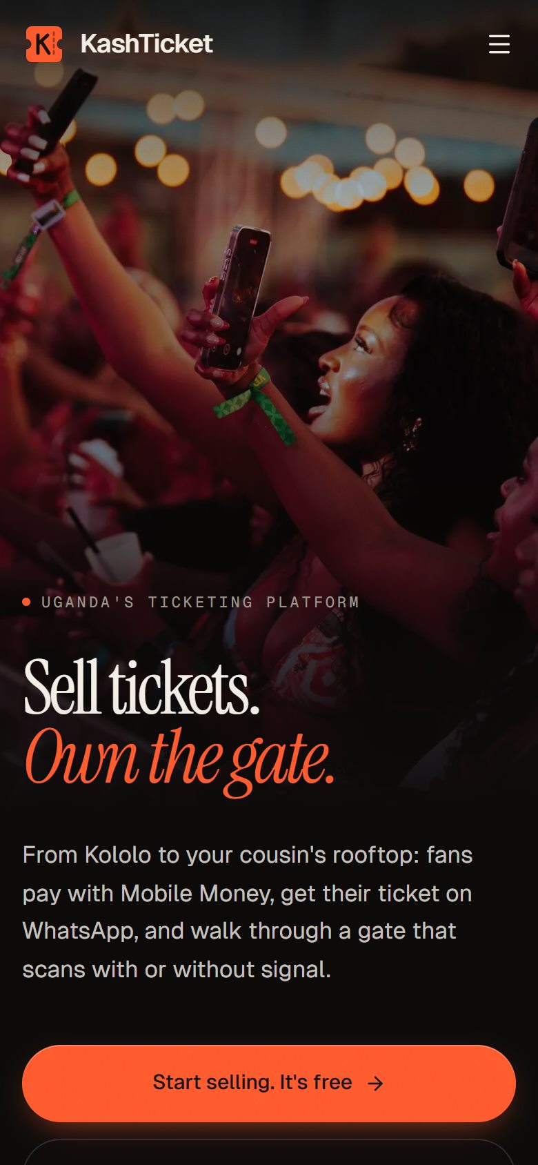 KashTicket on mobile